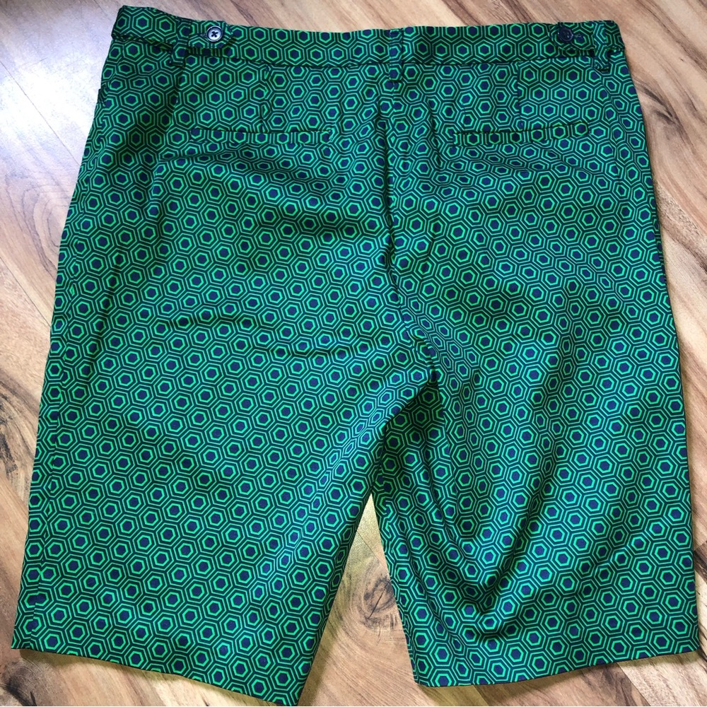 Flat front golf shorts Laundry size 10 green/blue preppy - Picture 4 of 9